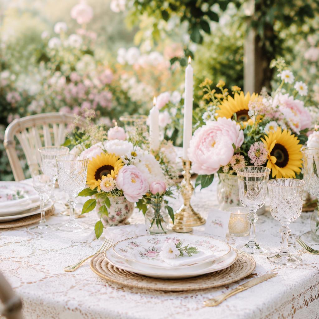 Tavola nuziale con fiori